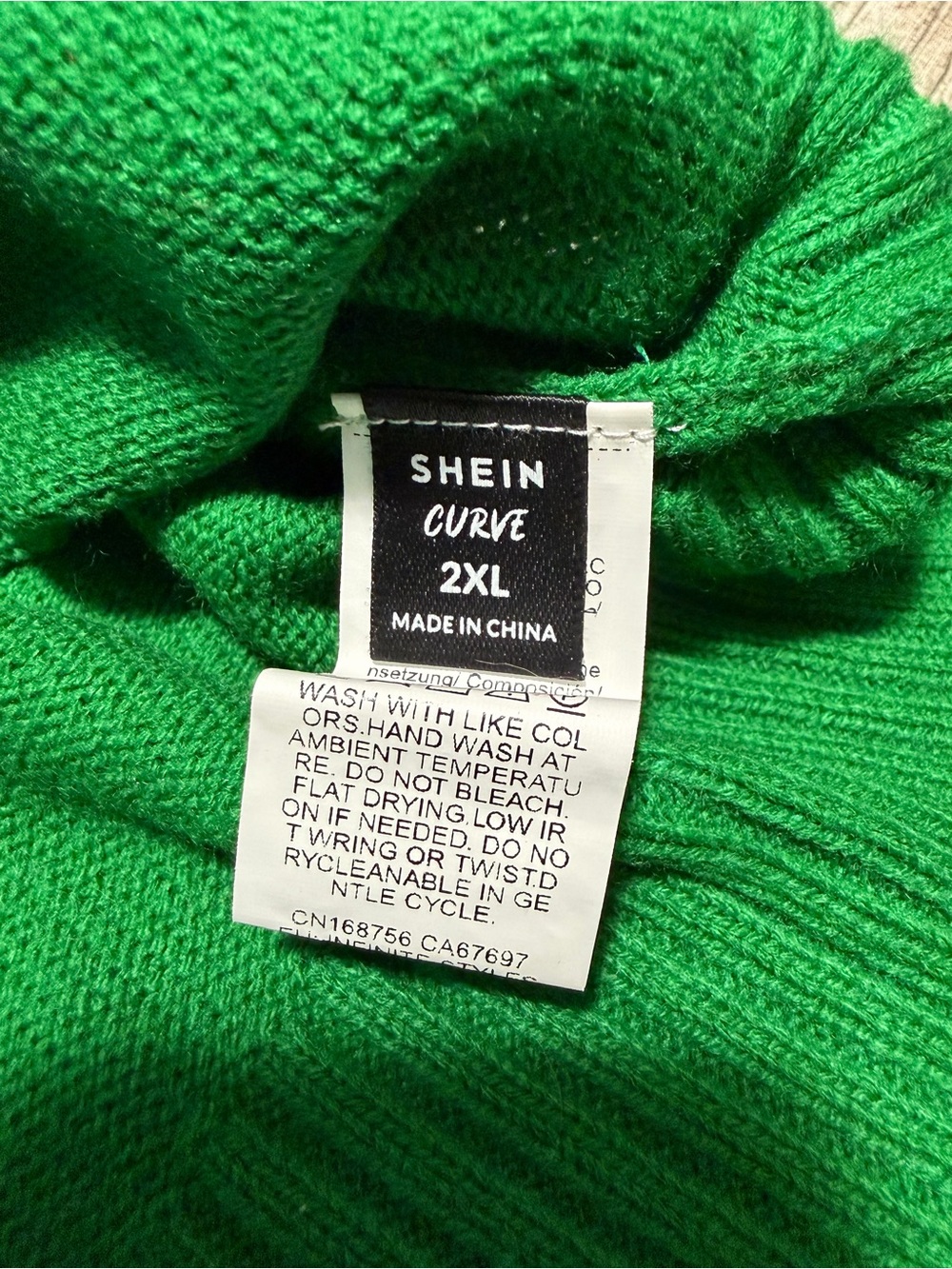 Shein Curve Snow Leopard Sweater Women’s 2XL Green Pullover Crewneck - Picture 5 of 6